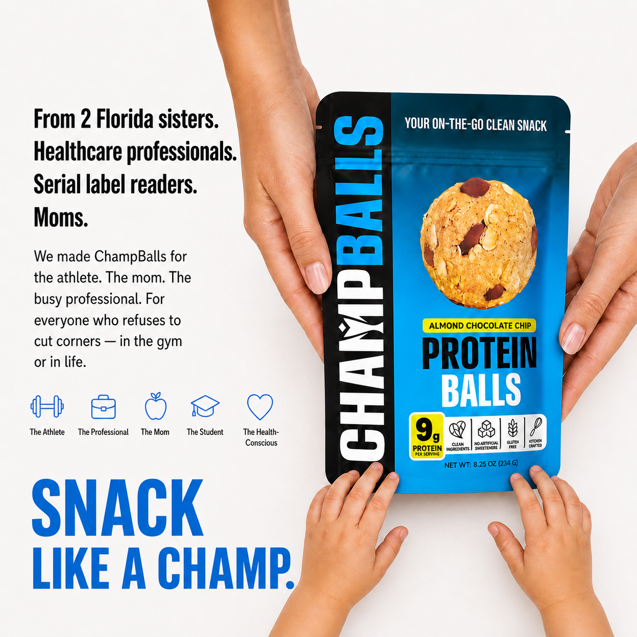 Almond Chocolate Chip Protein Balls (18 ct)
